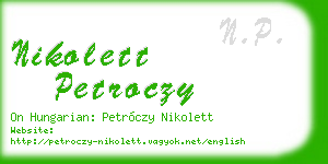 nikolett petroczy business card