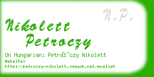 nikolett petroczy business card